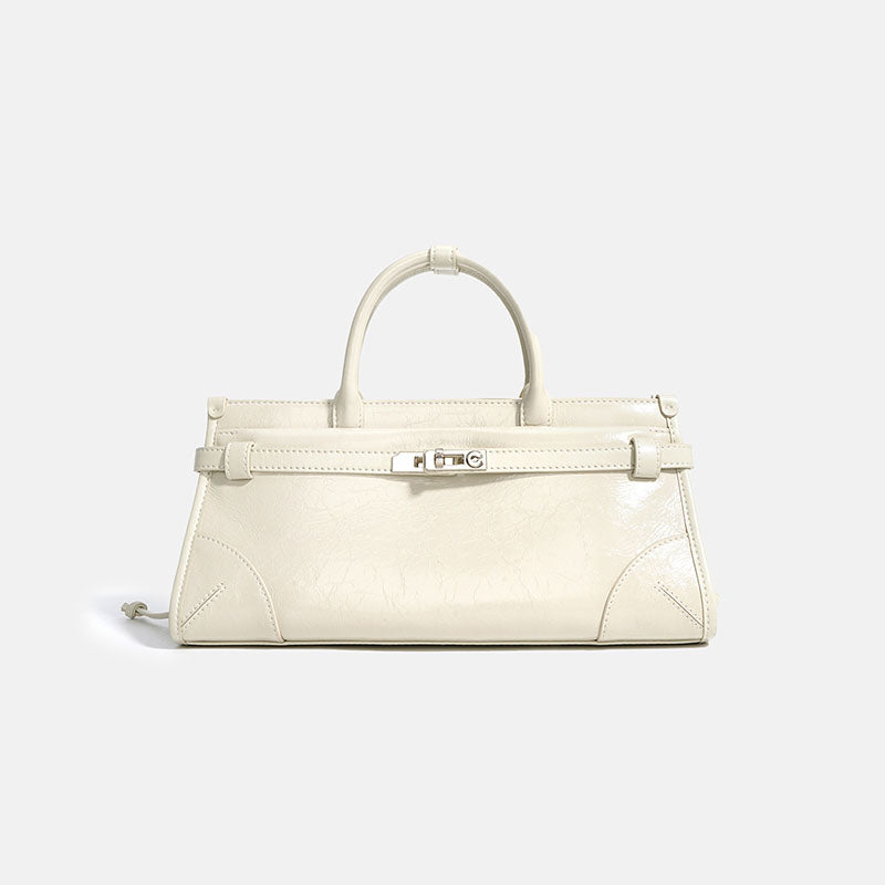 Women’s Full-Grain Leather Boston Tote Bag In Silver Hardware image 3