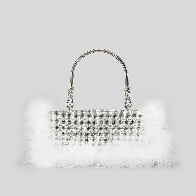 Women’s Furry Rhionestones Evening Clutch Bags image 4