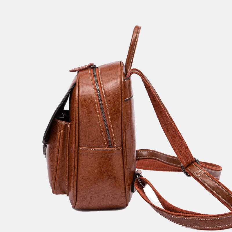 Women’s Genuine Leather Backpacks with Flap Buckle image 3