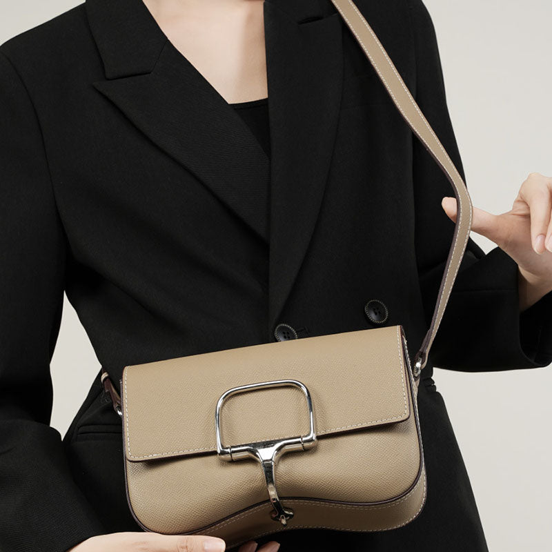 Women’s Genuine Leather Buckle Crossbody Bag image 3