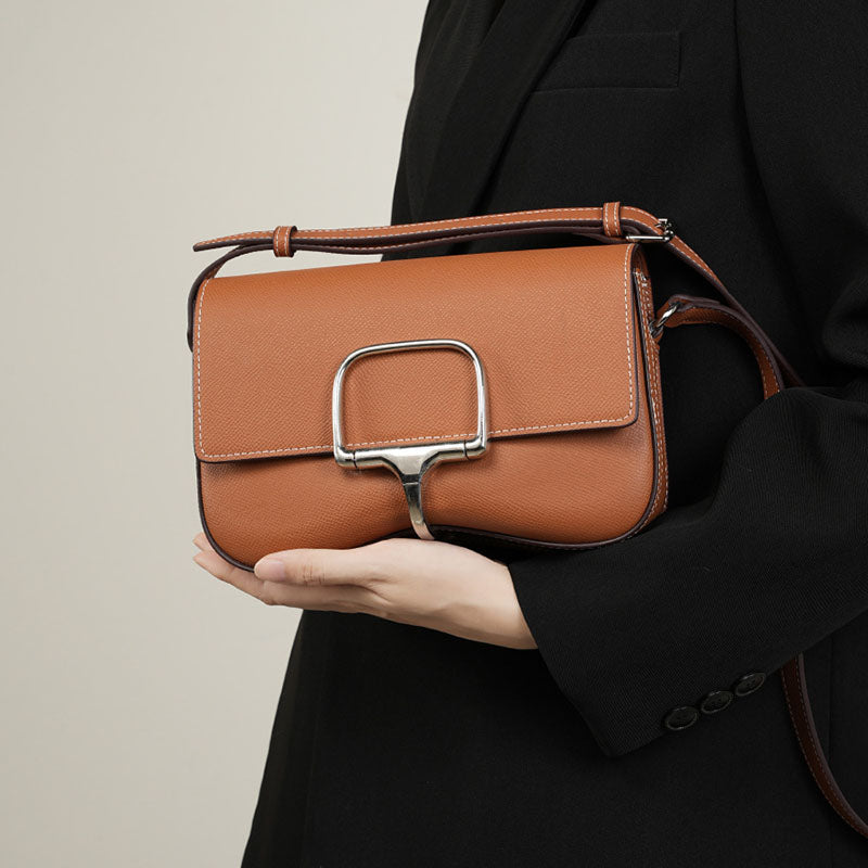 Women’s Genuine Leather Buckle Crossbody Bag image 5