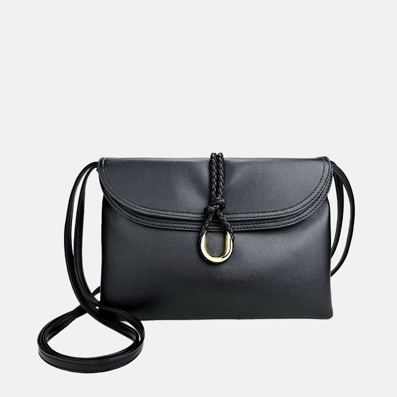 Women’s Genuine Leather Card-Slot Lock Crossbody Messenger Bag image