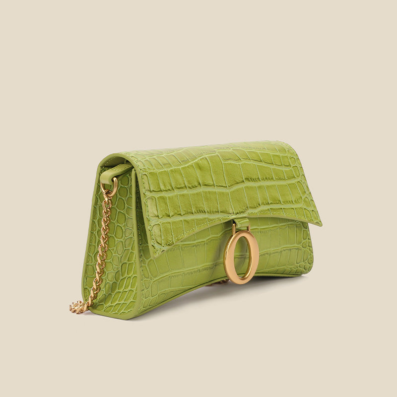 Women’s Genuine Leather Crocodile Chain Crossbody Bag image 2