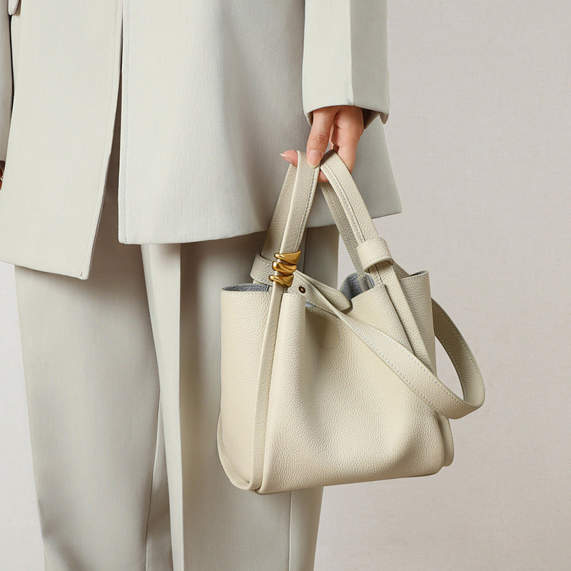Women’s Genuine Leather Crossbody Bucket Bag image 7