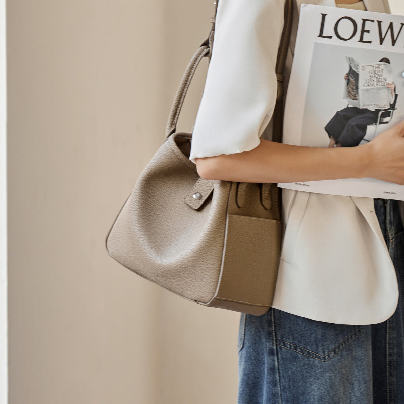 Women’s Genuine Leather Crossbody Bucket Bags With Magnetic Closure image 6