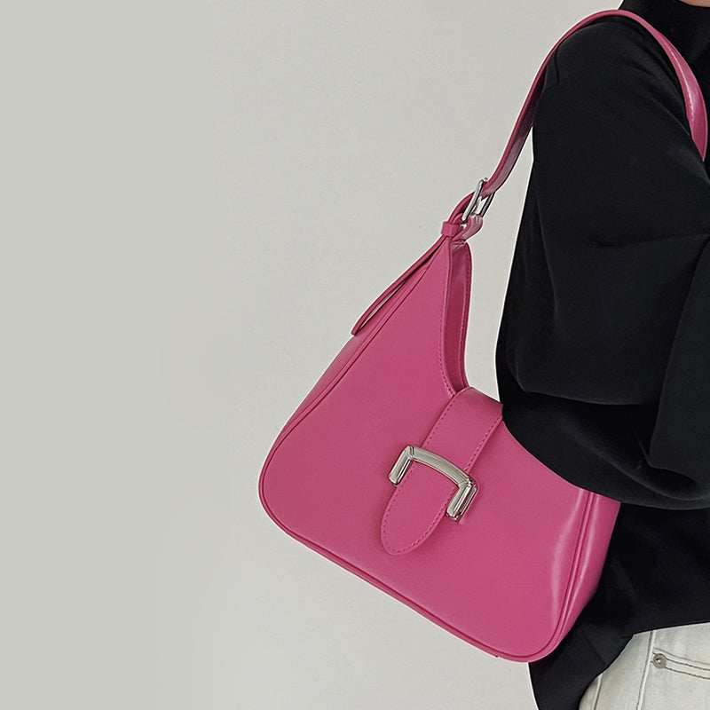 Women’s Genuine Leather Crossbody Hobo Bag with Lock Buckle image 4