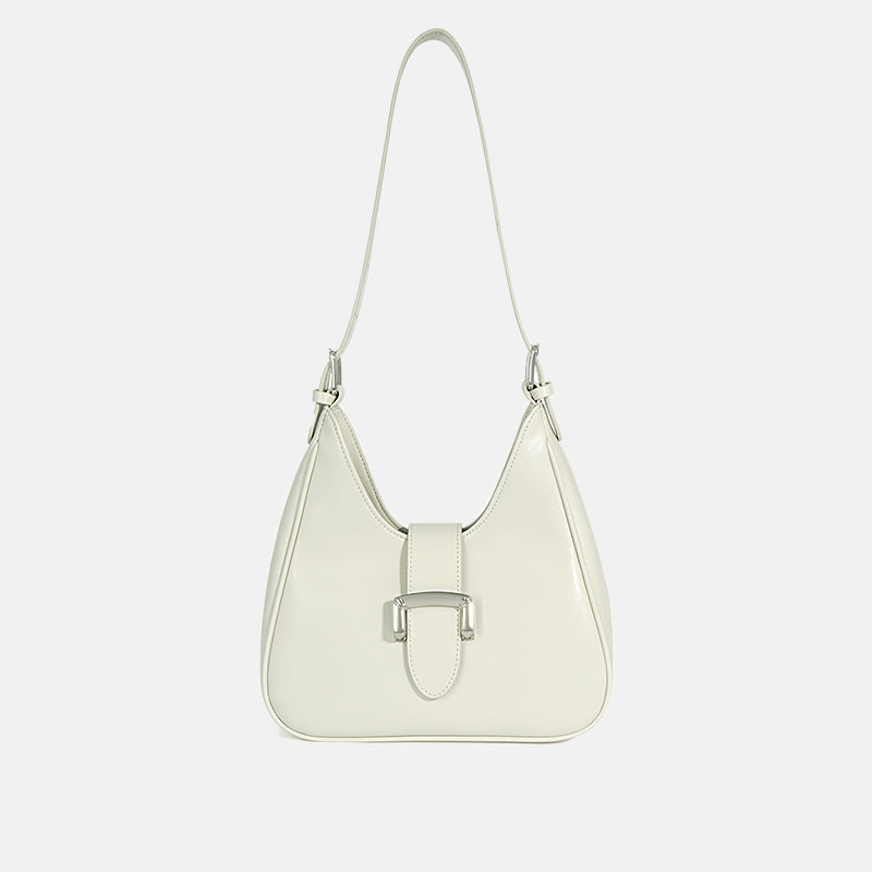 Women’s Genuine Leather Crossbody Hobo Bag with Lock Buckle image