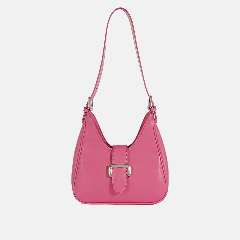 Women’s Genuine Leather Crossbody Hobo Bag with Lock Buckle image 2