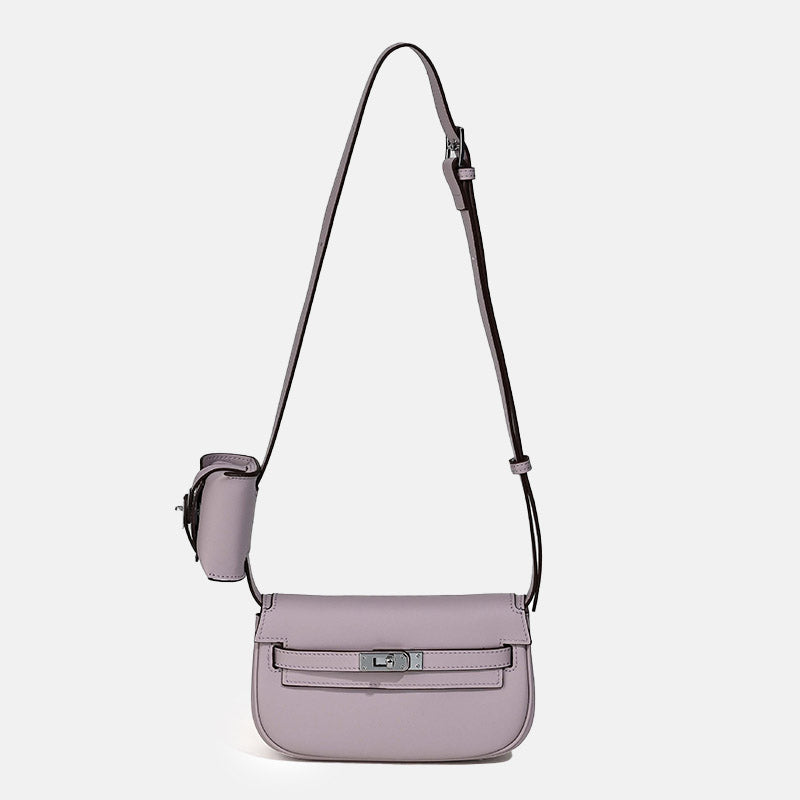 Women’s Genuine Leather Crossbody Lock Closure Saddle Bag image 9