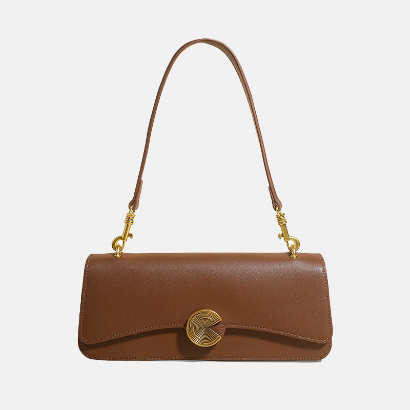 Women’s Genuine Leather Crossbody Shoulder Baguette Bag image 7