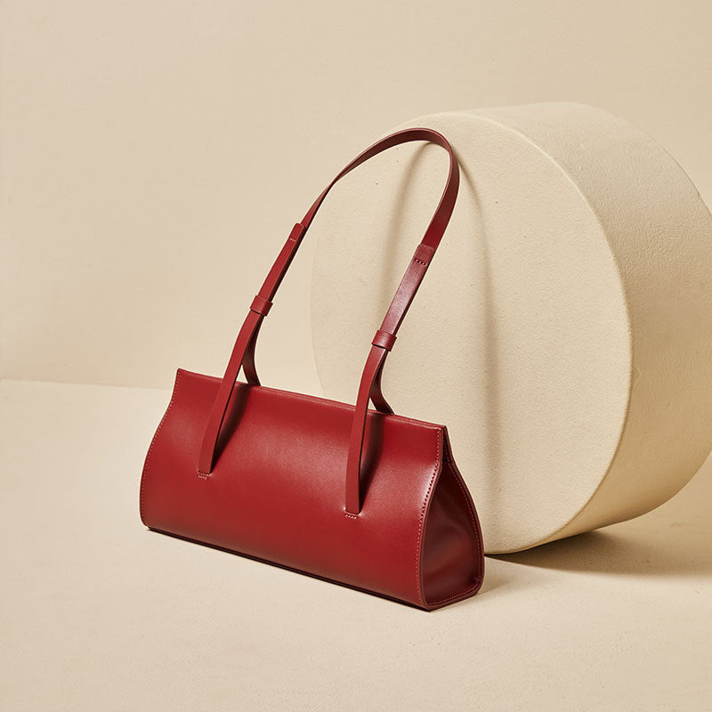 Women’s Genuine Leather Shoulder Baguette Bag image 2