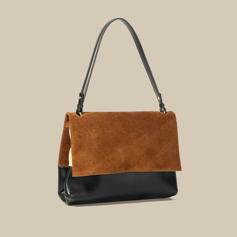 Women’s Genuine Leather Crossbody Shoulder Baguette Bag In Matte Brown image 2