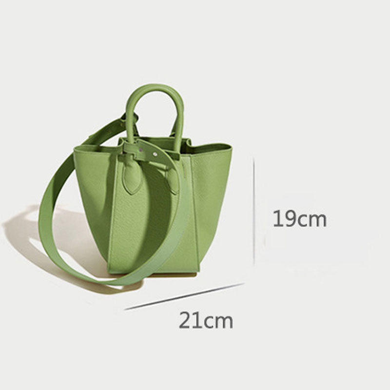 Women’s Genuine Leather Crossbody Shoulder Bucket Bag image 3