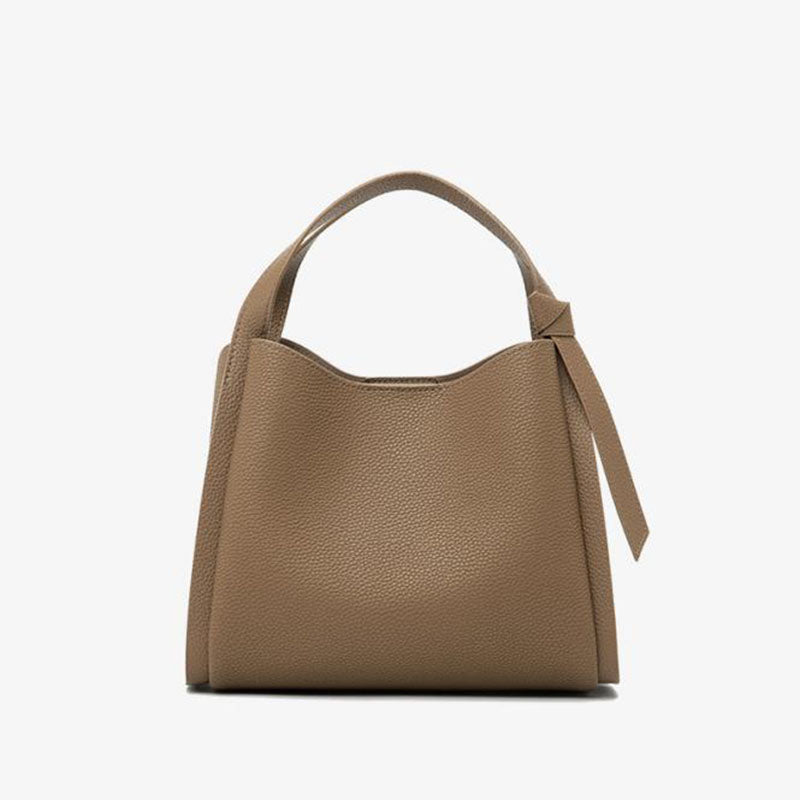Women’s Genuine Leather Crossbody Shoulder Bucket Bag In Minimalist image 4
