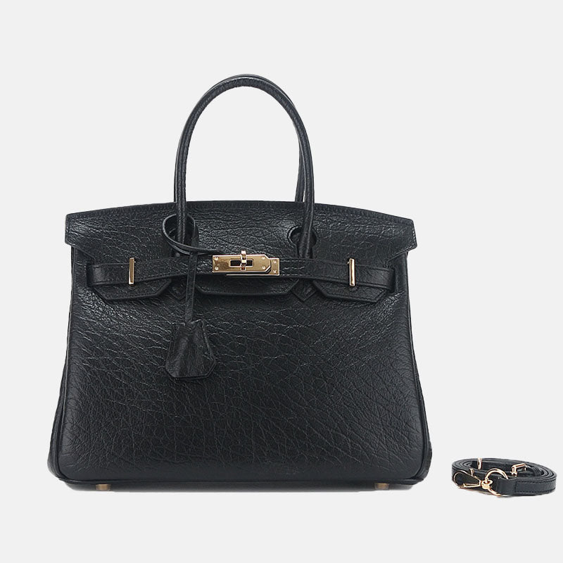 Women’s Genuine Leather Elephant Pattern Lock Closure Shoulder Top Hand Bag image 6