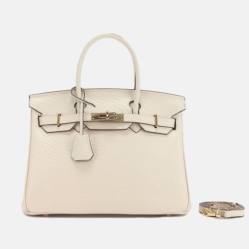 Women’s Genuine Leather Elephant Pattern Lock Closure Shoulder Top Hand Bag image 8