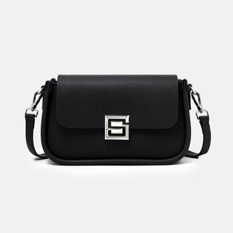 Women’s Genuine Leather Flap Closure Magnetic Shoulder Bag image 9