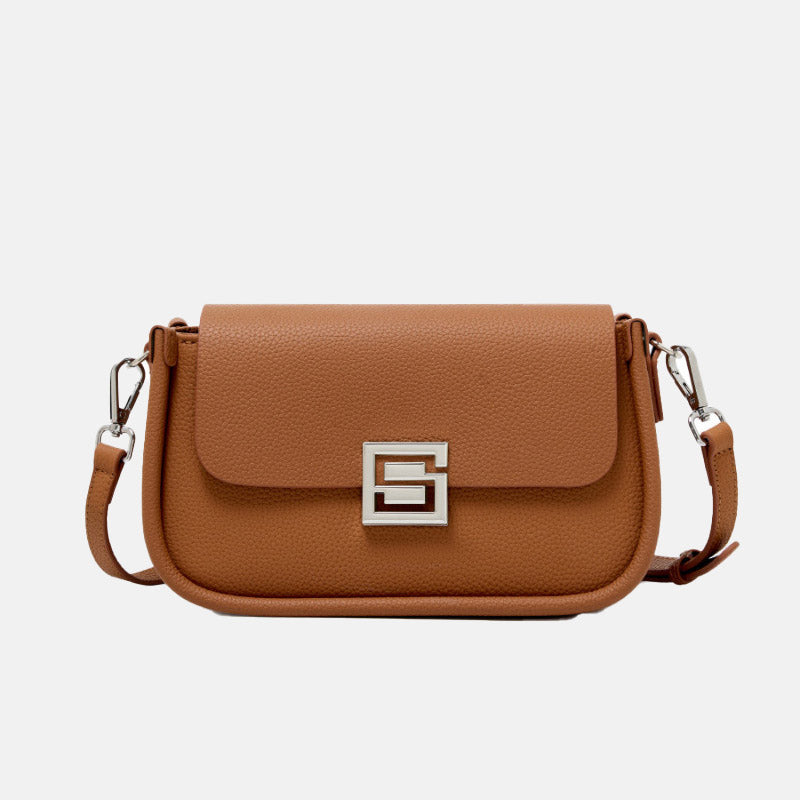 Women’s Genuine Leather Flap Closure Magnetic Shoulder Bag image