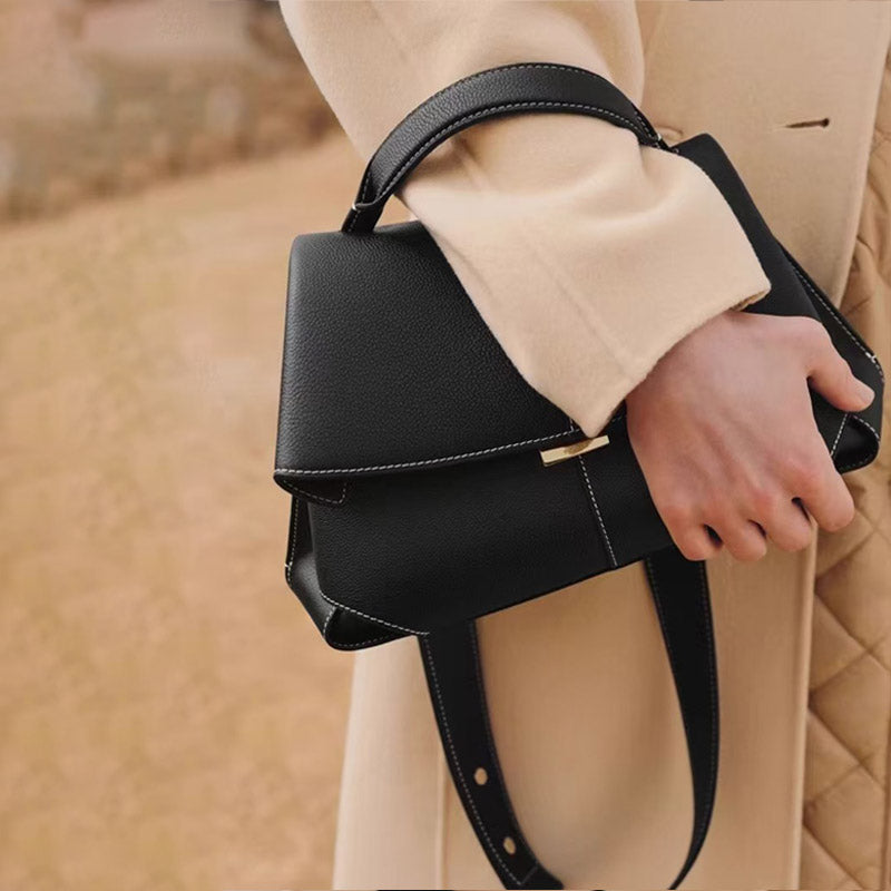 Women’s Genuine Leather Flap Shoulder Handbag image 5
