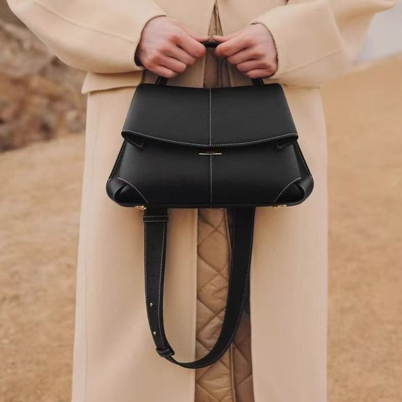 Women’s Genuine Leather Flap Shoulder Handbag image 4