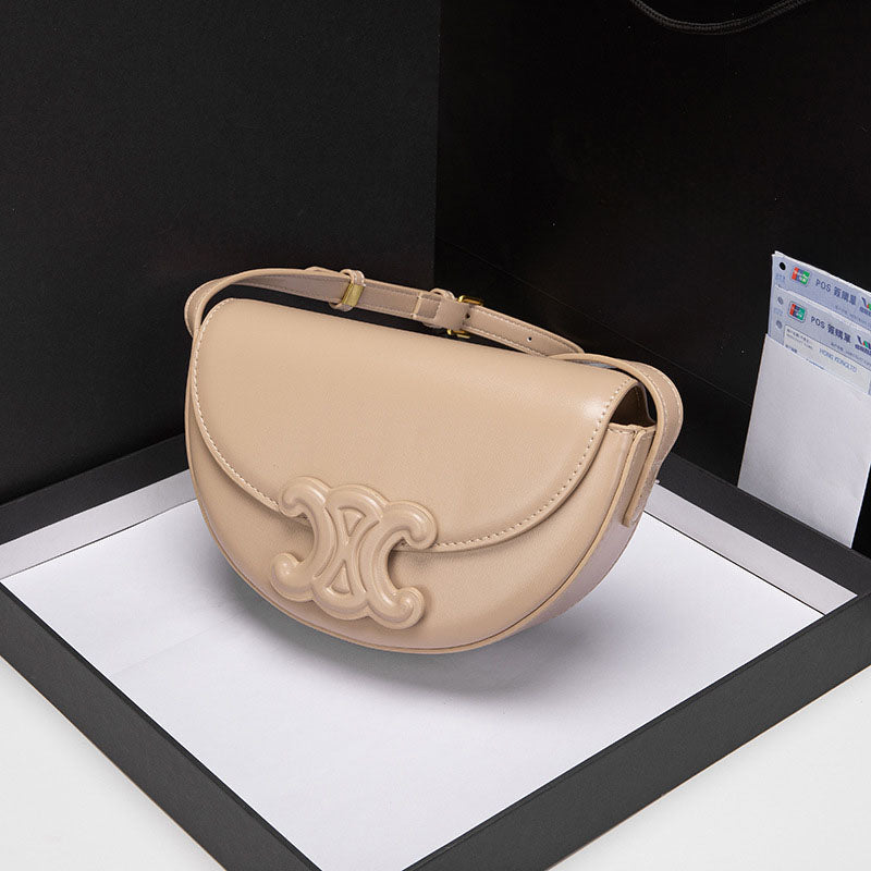 Women’s Genuine Leather Half Moon Crossbody Shoulder Saddle Bags image 6
