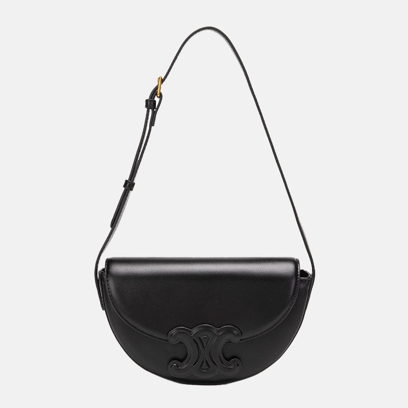 Women’s Genuine Leather Half Moon Crossbody Shoulder Saddle Bags image