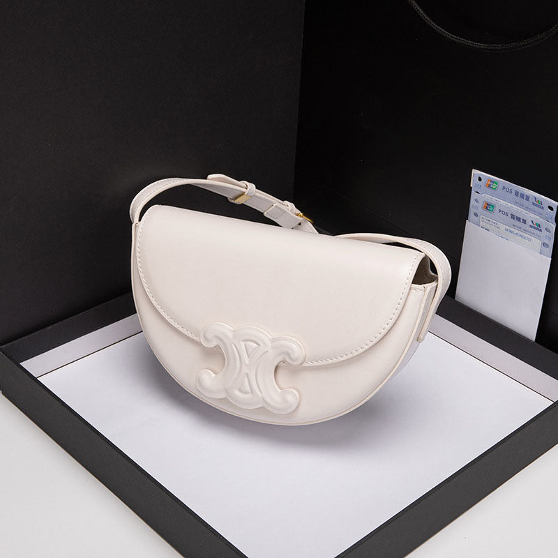 Women’s Genuine Leather Half Moon Crossbody Shoulder Saddle Bags image 3