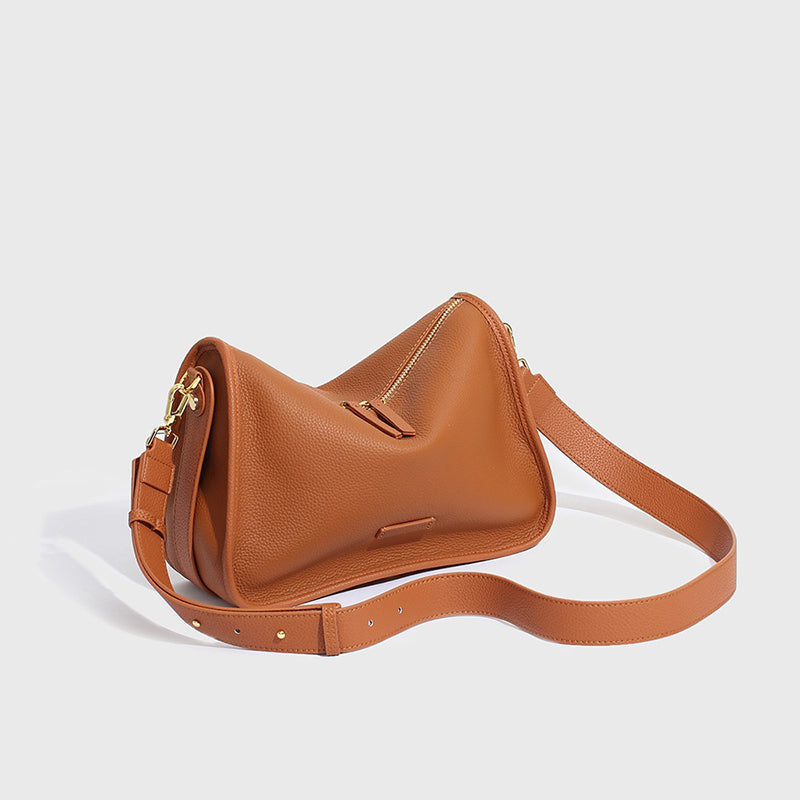 Women’s Genuine Leather Hobo Bag with Crossbody Strap image 2