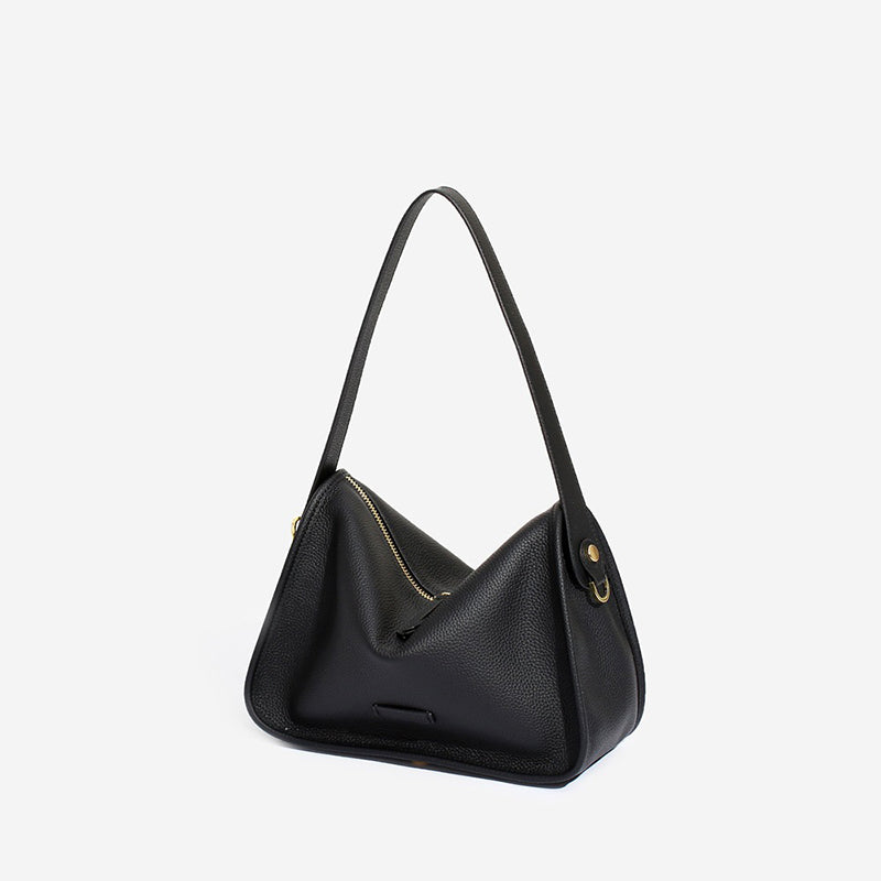 Women’s Genuine Leather Hobo Bag with Crossbody Strap image 4