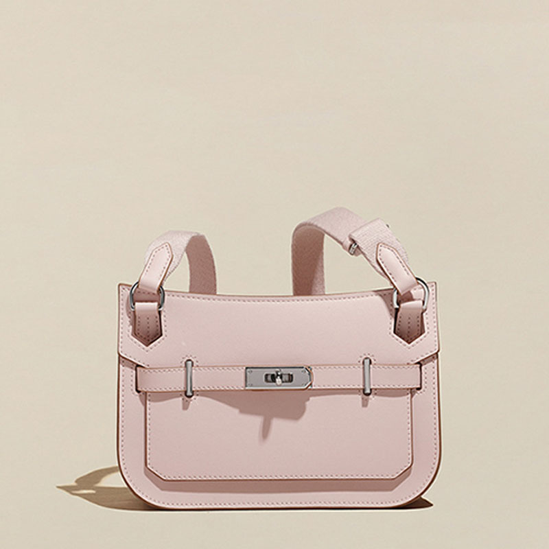 Women’s Genuine Leather Lock Buckle Crossbody Baguette Bag image 9