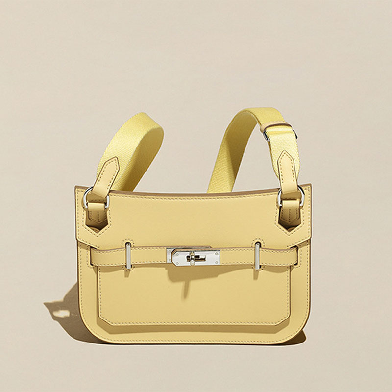 Women’s Genuine Leather Lock Buckle Crossbody Baguette Bag image 10