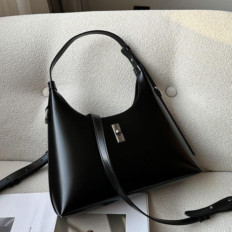 Women’s Genuine Leather Lock Single Shoulder Tote Bag image 3