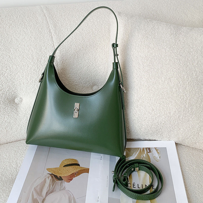 Women’s Genuine Leather Lock Single Shoulder Tote Bag image 7