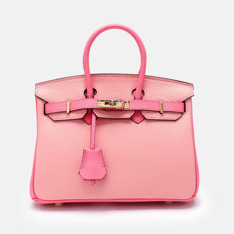 Women’s Genuine Leather Lychee Pattern Lock Buckle Crossbody Shoulder Handbag image 8