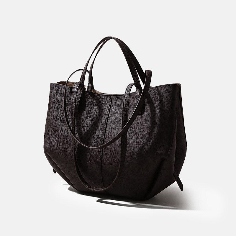 Women’s Genuine Leather Magnetic Closure Crossbody Tote Bag image 4