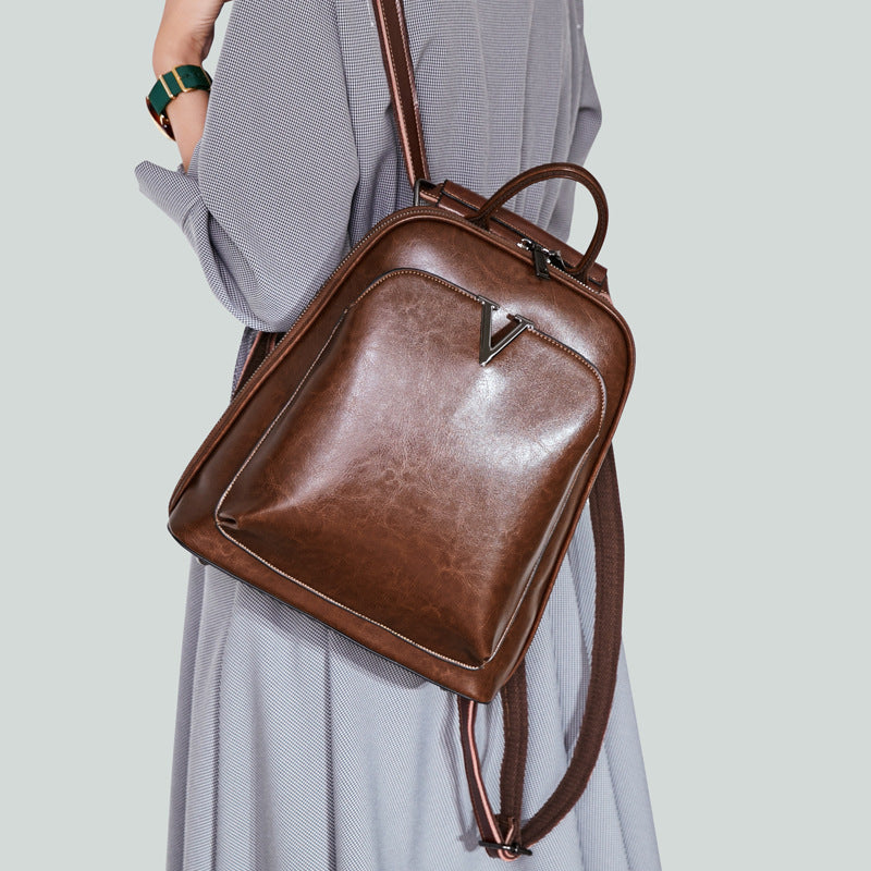 Women’s Genuine Leather Minimal Backpacks image 2