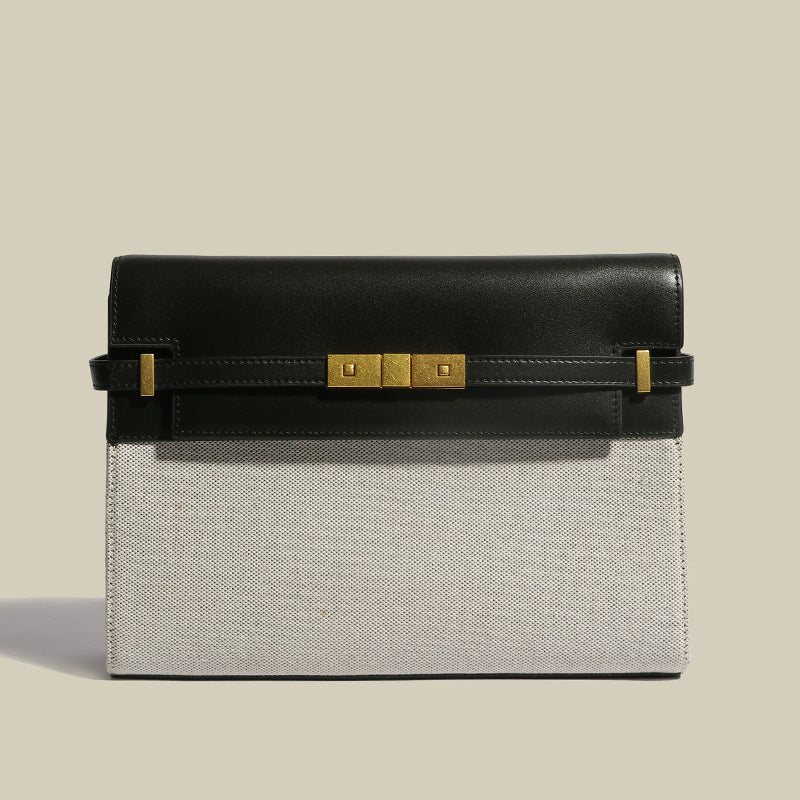 Women’s Genuine Leather Minimalist Color Block Crossbody Shoulder Bag image 4