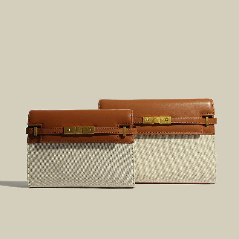 Women’s Genuine Leather Minimalist Color Block Crossbody Shoulder Bag image 2