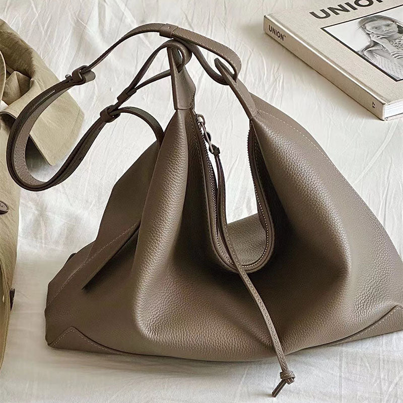 Women’s Genuine Leather Minimalist Crossbody Shoulder Hobo Bag image 5