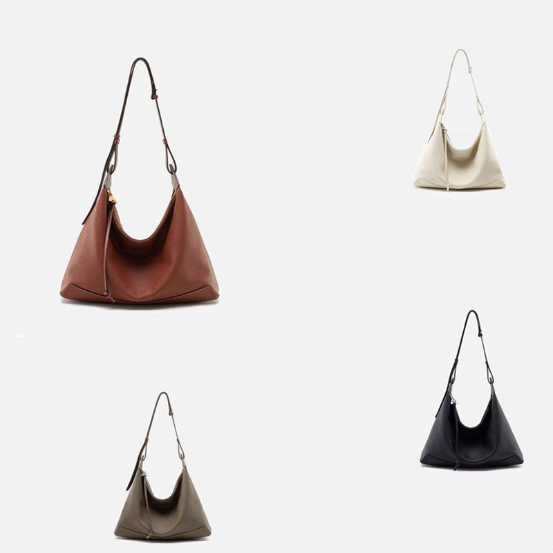 Women’s Genuine Leather Minimalist Crossbody Shoulder Hobo Bag image 3