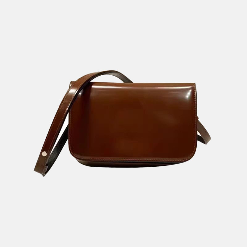 Women’s Genuine Leather Minimalist Flap Crossbody Box Bag image