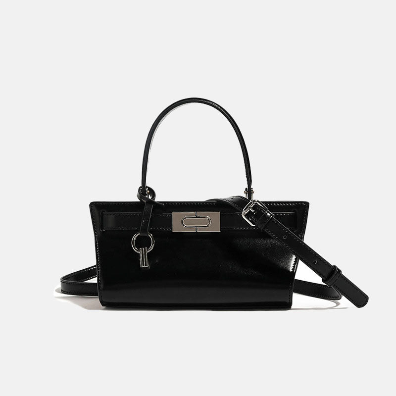Women’s Genuine Leather Minimalist Lock Buckle Tote Crossbody Shoulder Bag image 4