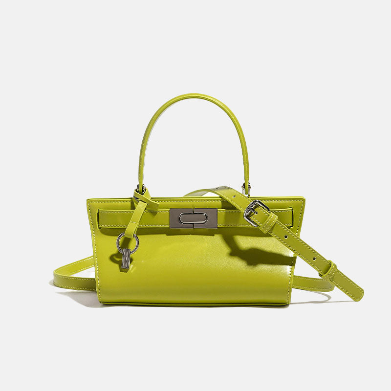 Women’s Genuine Leather Minimalist Lock Buckle Tote Crossbody Shoulder Bag image