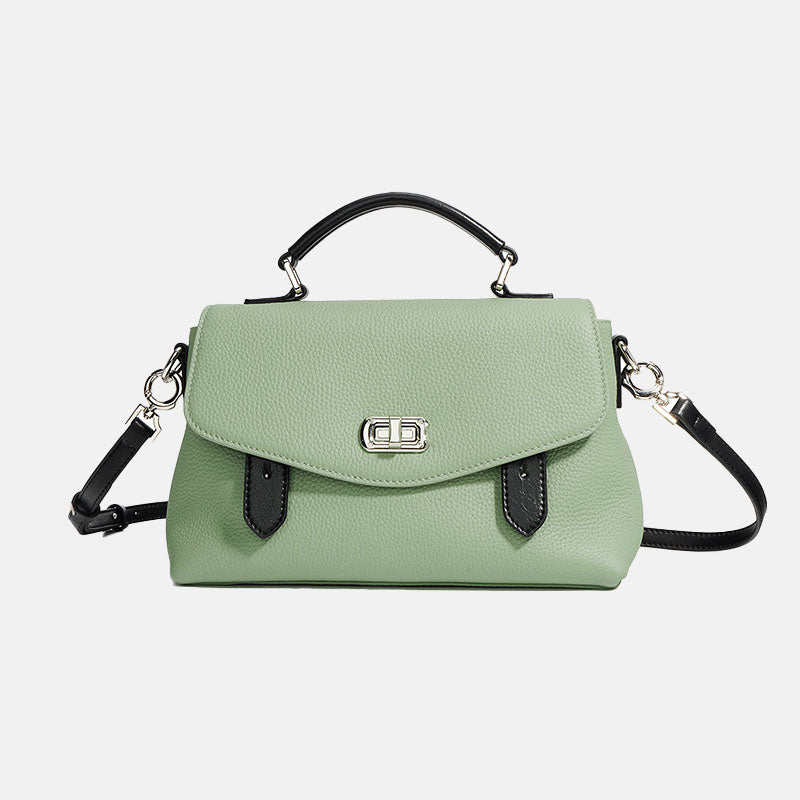 Women’s Genuine Leather Minimalist Lock-Clasp Handle Crossbody bag image