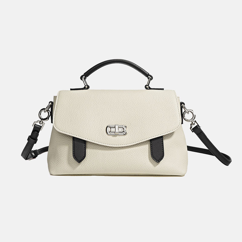 Women’s Genuine Leather Minimalist Lock-Clasp Handle Crossbody bag image 4