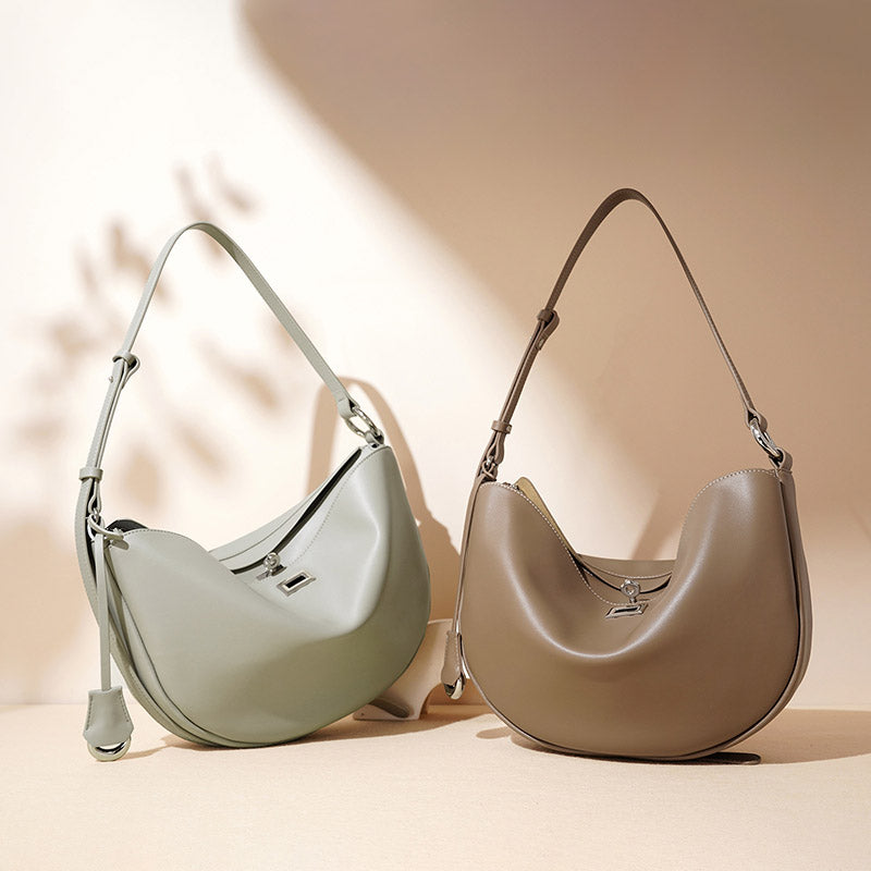 Women’s Genuine Leather Minimalist Lock-Clasp Shoulder Bag image 4