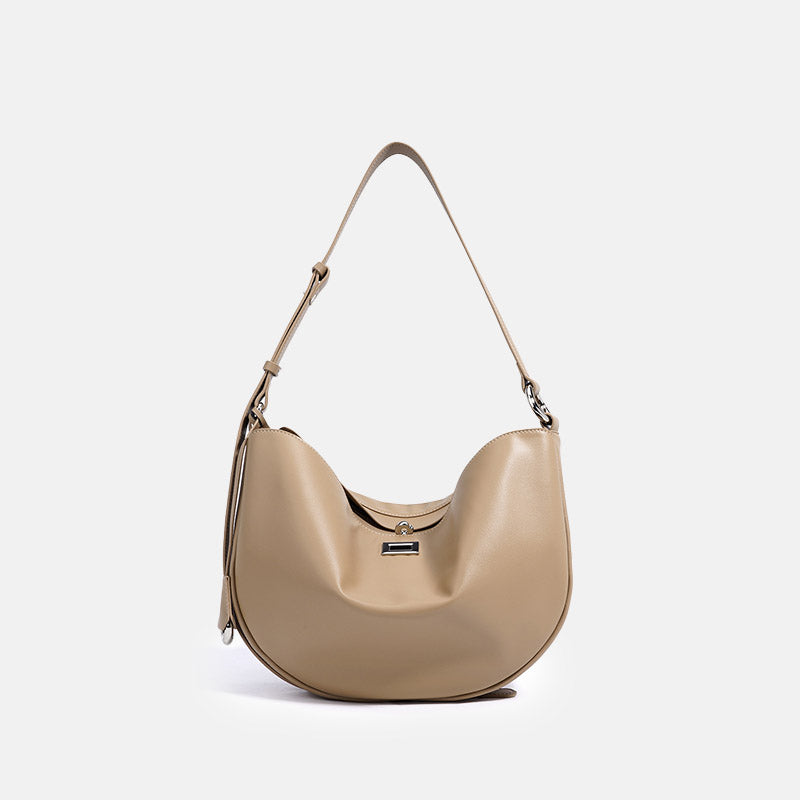 Women’s Genuine Leather Minimalist Lock-Clasp Shoulder Bag image 8