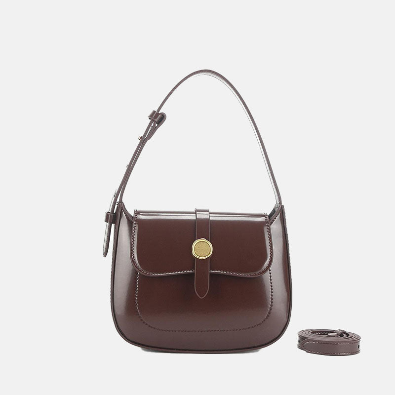 Women’s Genuine Leather Minimalist Magnetic Closure Crossbody Shoulder Bag image 5
