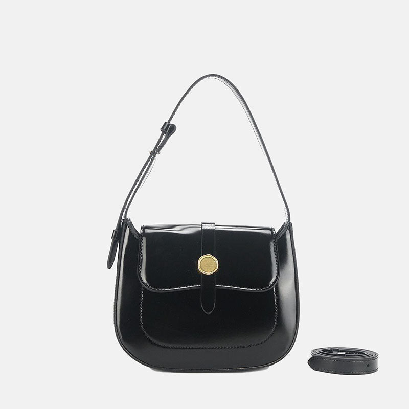 Women’s Genuine Leather Minimalist Magnetic Closure Crossbody Shoulder Bag image