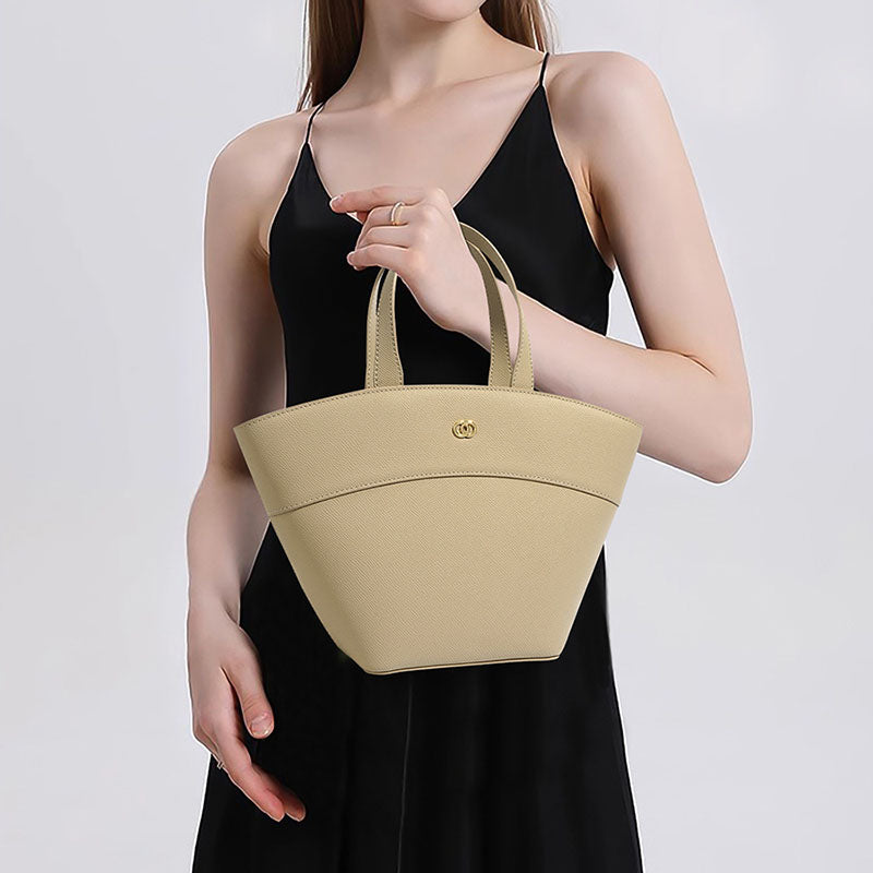 Women’s Genuine Leather Minimalist Shell Tote Bag image 5